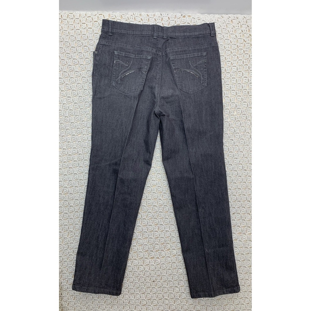 Gloria Vanderbilt Amanda Jeans Women‎ 16 Petite Average Straight Leg Gray Denim